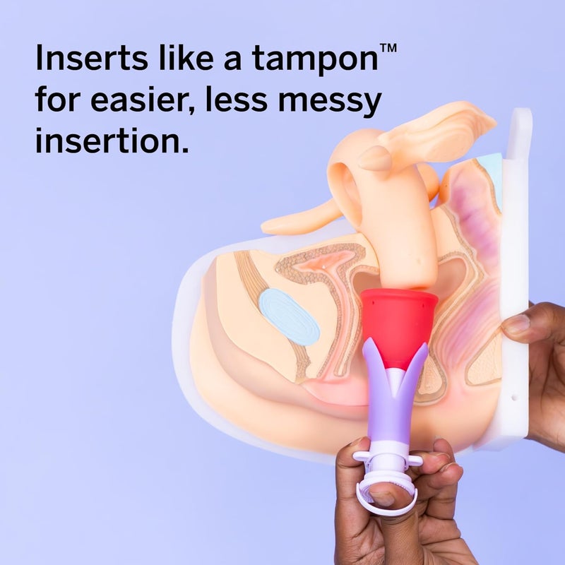 Pixie Cup 2 Menstrual Cups and Applicator Bundle - No Metals or Toxins - 100% Medical-Grade Silicone - Softest Reusable Period Cup - Inserts Like a Tampon - Capacity of 4 and 6 Tampons - Image 4